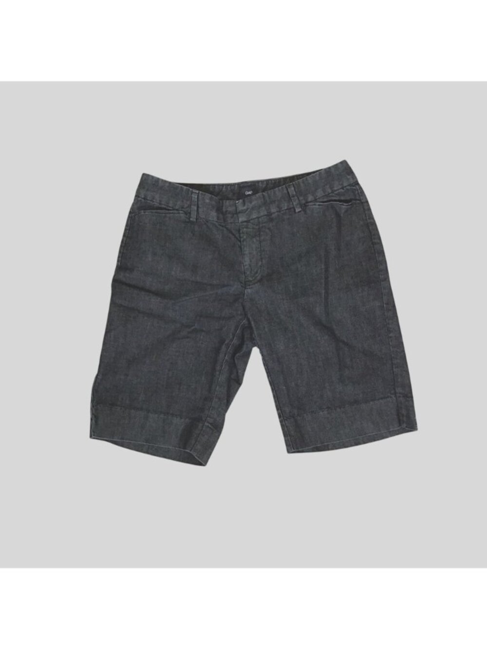 Gap Womens Bermuda Walking Shorts Sz 4 Black Heathered Stretch Pockets Mid Rise